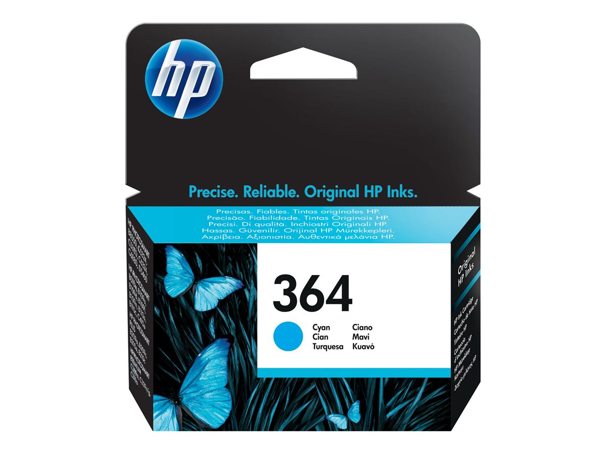 HP 364 original Tintenpatrone CB318EE BA1 cyan im Einsatz