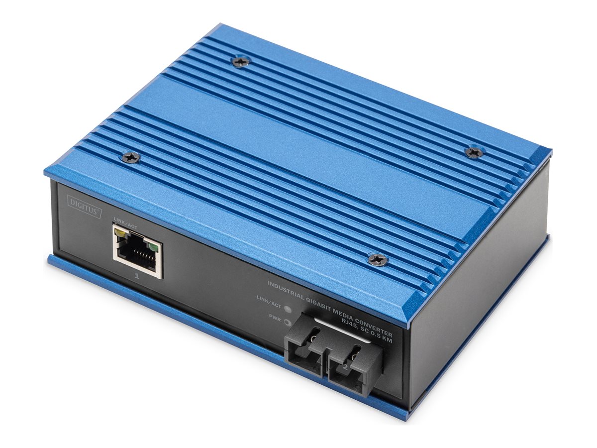 DIGITUS Industrial Gigabit Ethernet Media Converter Vorderansicht