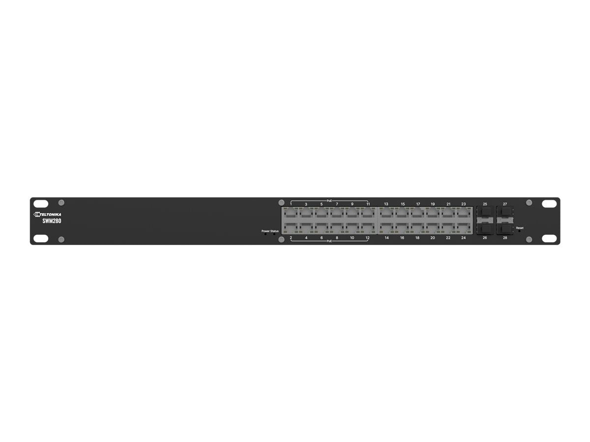 TELTONIKA NETWORKS SWM280 L2+ Managed Switch Vorderansicht