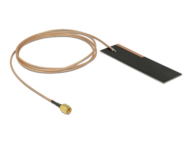 DELOCK LPWAN Antenne SMA Stecker 1 - 2 dBi RG-178 1 m PCB intern Klebemontage - Vorderansicht