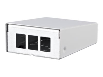 METZ CONNECT Keystone AP-Gehäuse 3 Port reinweiss RAL9010 Vorderansicht