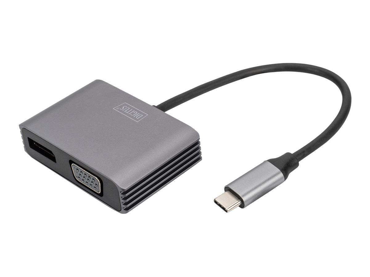 DIGITUS USB-C - DP + VGA Adapter 20cm Vorderansicht