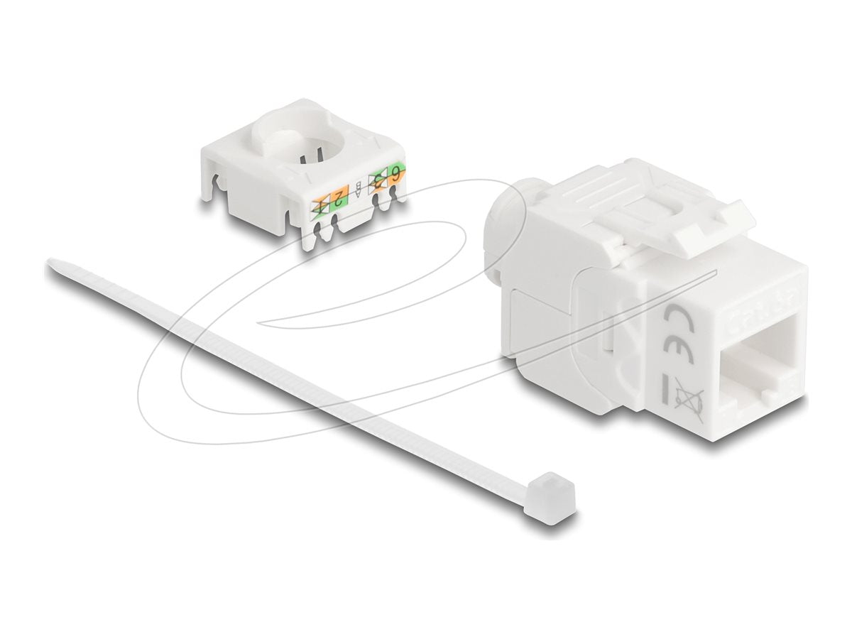 DELOCK Keystone Modul RJ45 Buchse zu LSA Cat.6A UTP 180 werkzeugfrei - Vorderansicht