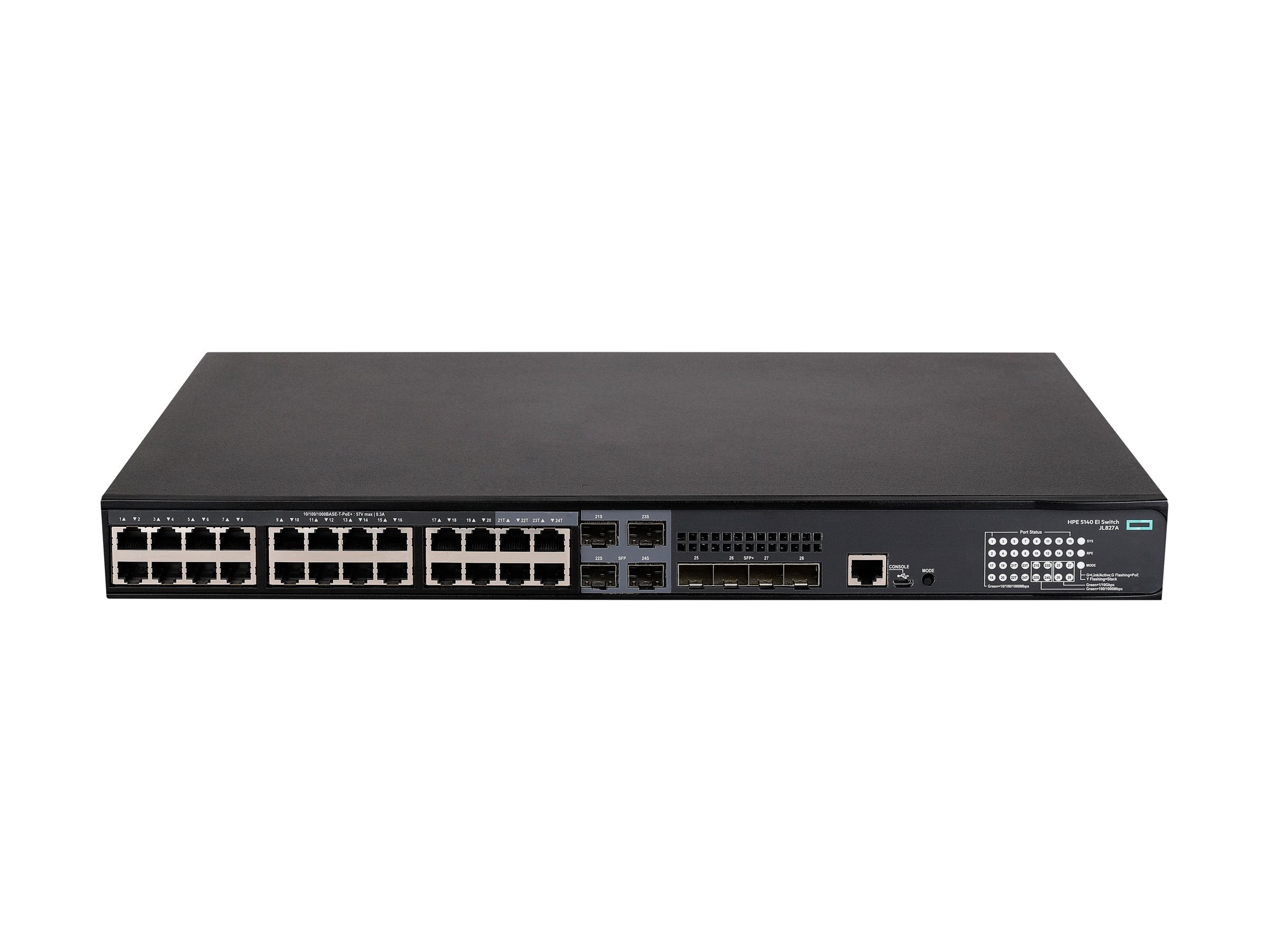 ARUBA HPE FlexNetwork 5140 24G PoE+ 4SFP+ EI Switch Detailansicht