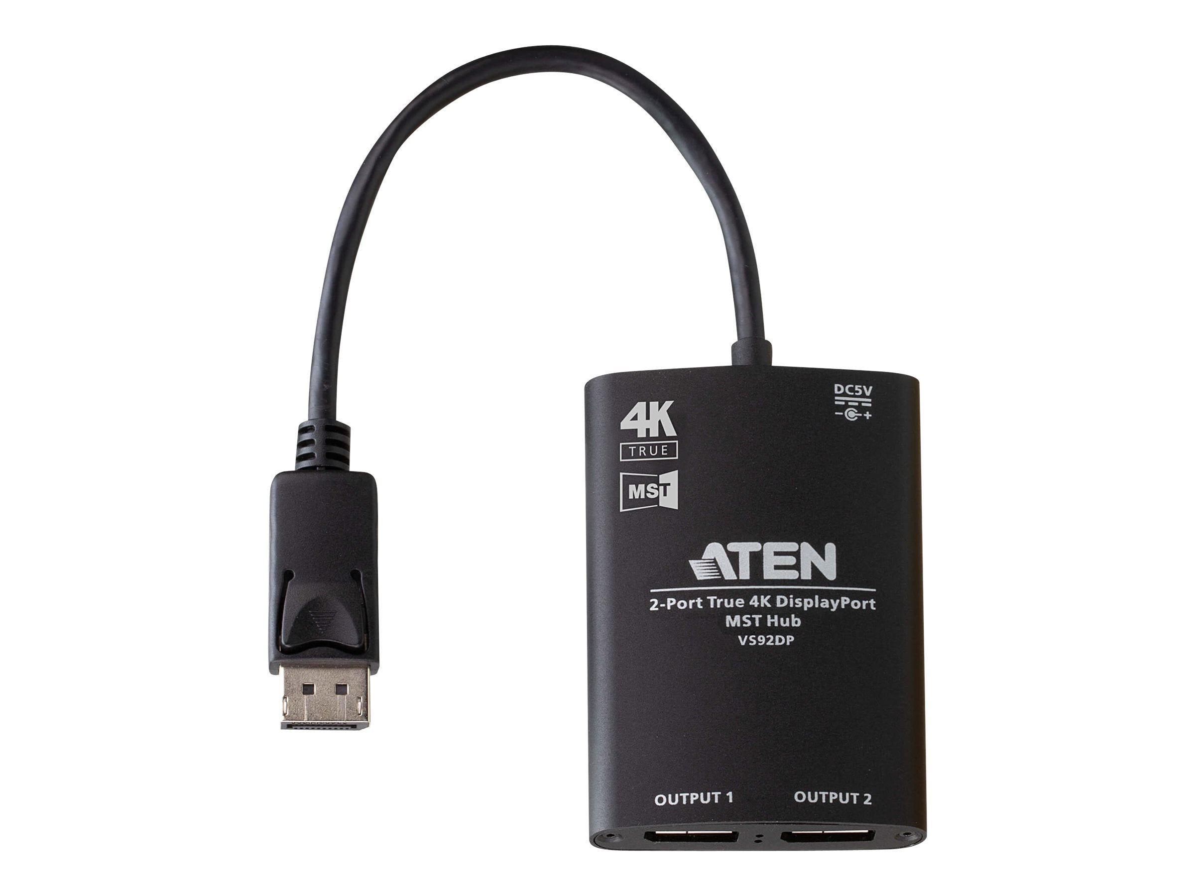 ATEN VS92DP 2-Port True 4K DisplayPort Splitter Vorderansicht