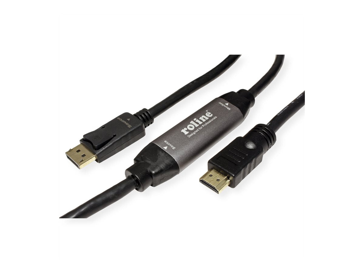 ROLINE DisplayPort Kabel DP - UHDTV ST/ST schwarz 10m - Vorderansicht