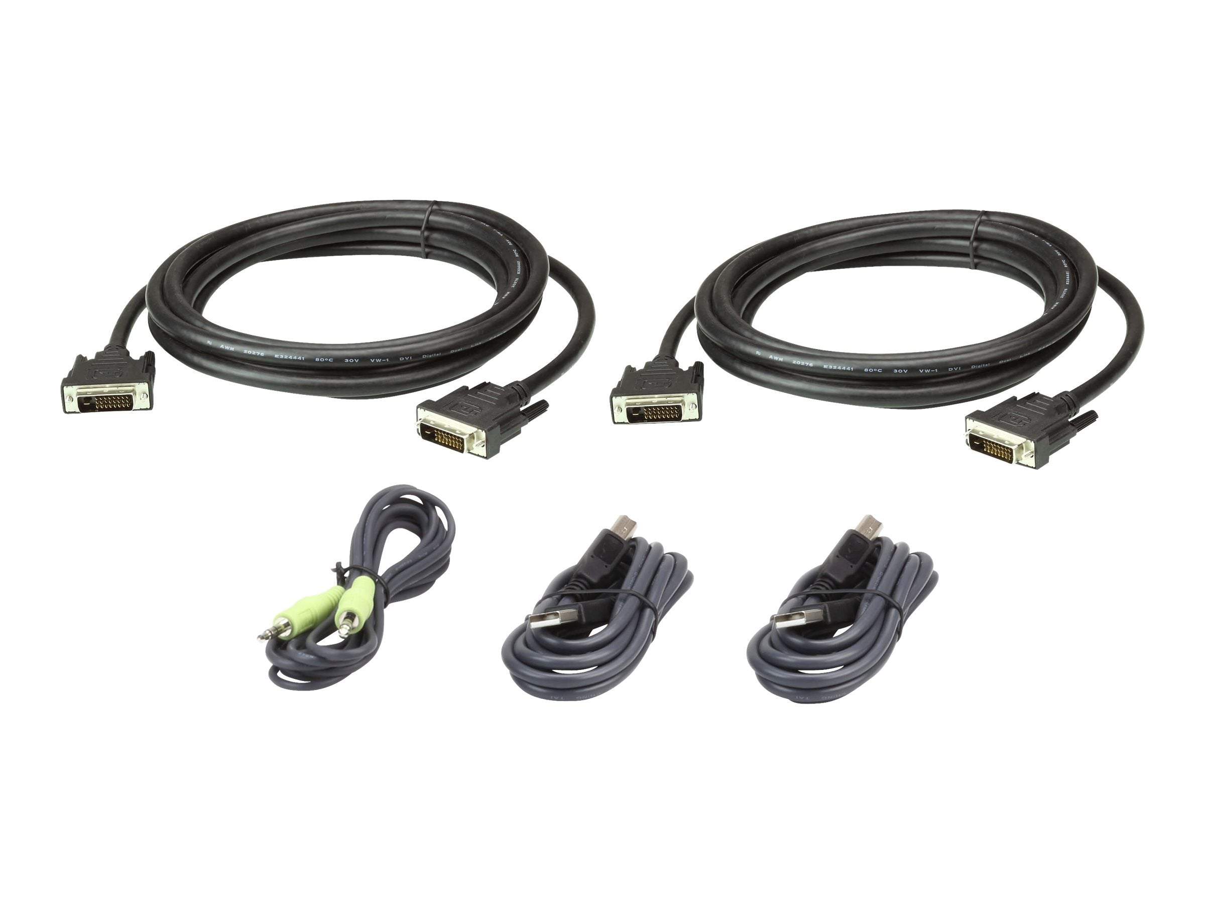 ATEN 2L-7D03UDX5 USB DVI-D Dual Link Secure KVM Kabel Set - Vorderansicht