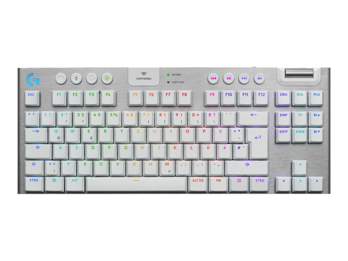 LOGITECH G915 X LIGHTSPEED TKL Wireless Gaming Keyboard White - Vorderansicht