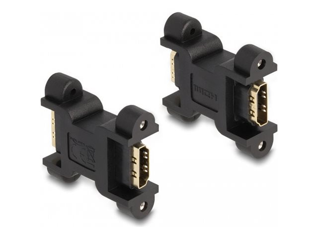 DELOCK HDMI Adapter Buchse zu Buchse mit Schraubanschluss - Vorderansicht