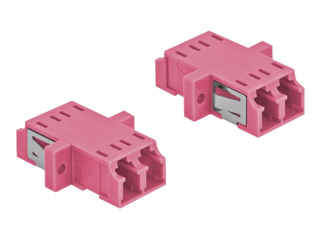 DELOCK LWL Kupplung LC Duplex Buchse zu LC Duplex Buchse Multimode 2 Stück violett