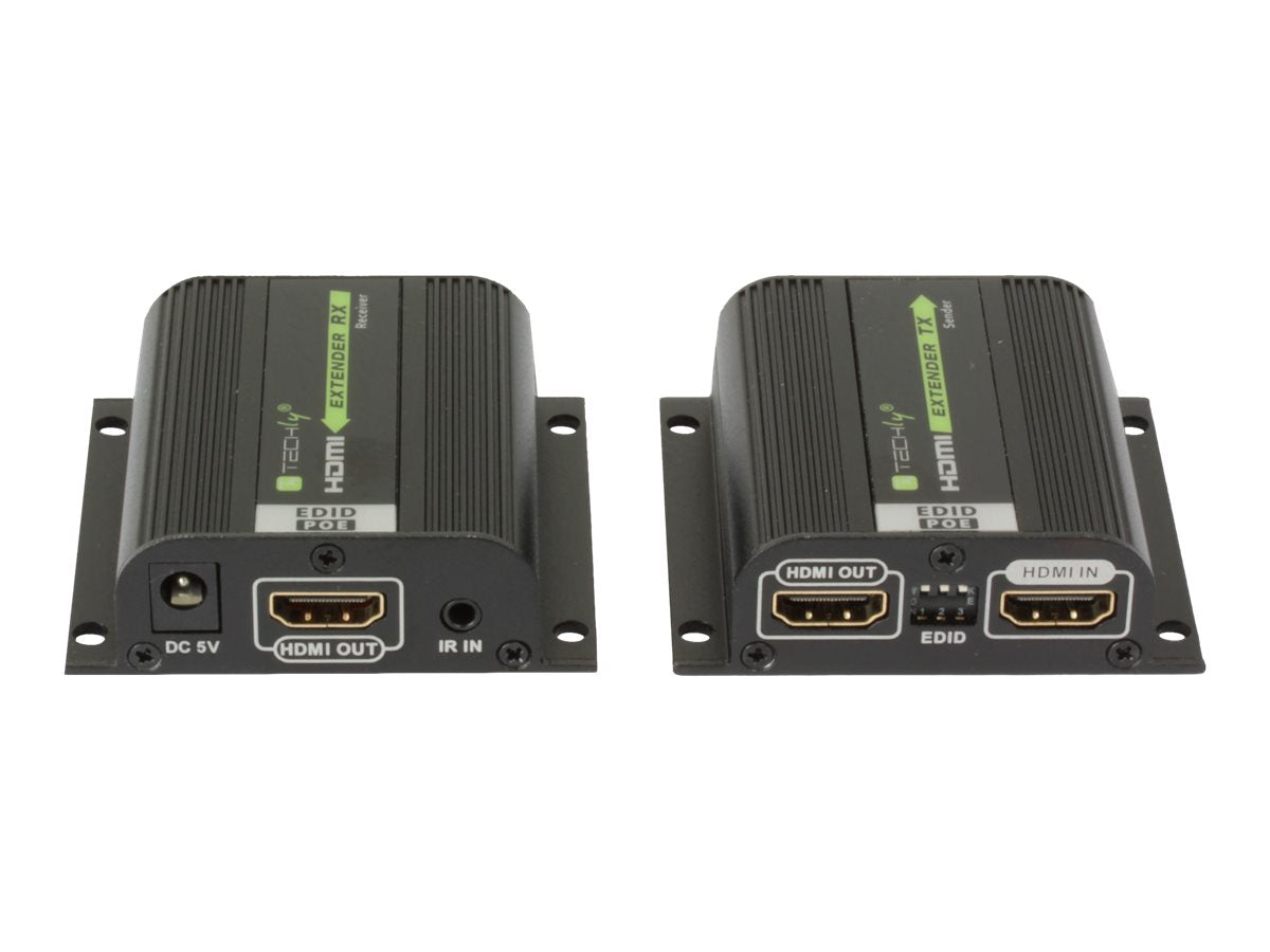 TECHLY HDMI Extender über Cat6 6A 7 mit PoE 40m - Vorderansicht