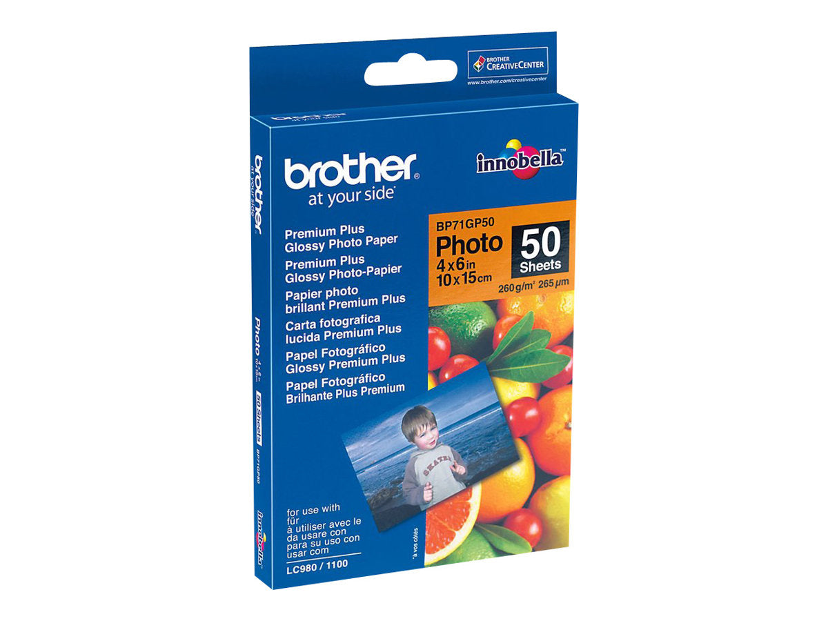 BROTHER glänzend Foto Papier 100x150mm Vorderansicht