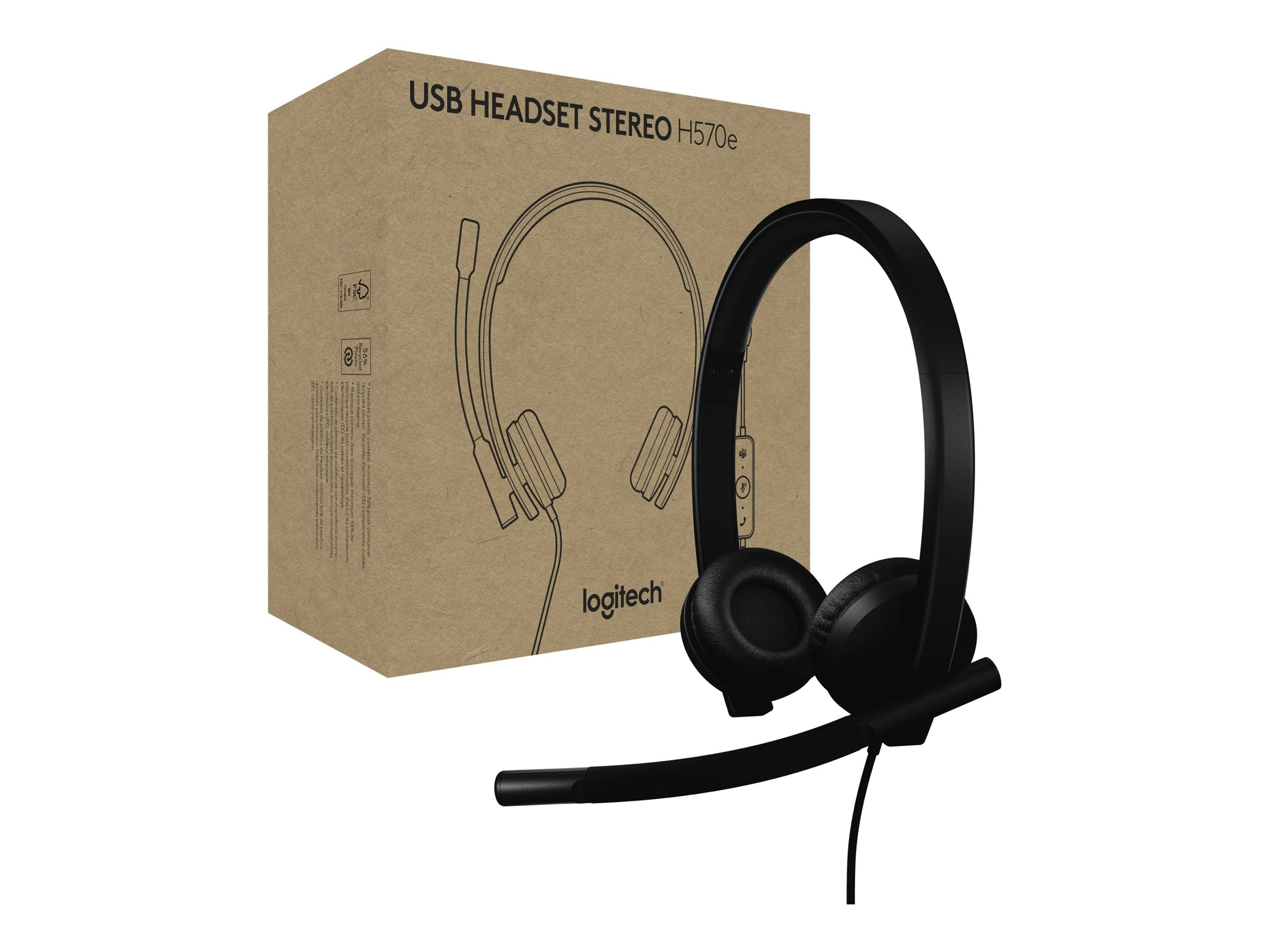 LOGITECH H570e Stereo Teams version Headset Black - Vorderansicht