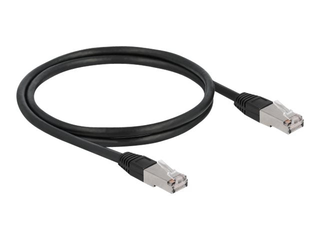 DELOCK RJ45 Netzwerkkabel Cat.6A S/FTP PE Outdoor 1m schwarz - Vorderansicht