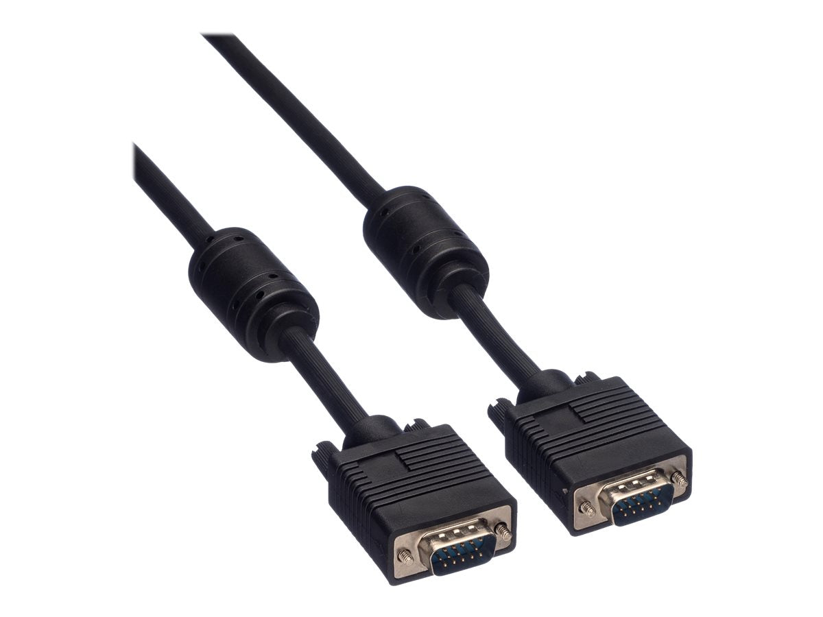 ROLINE VGA-Kabel HD15 ST - ST mit Ferritkern 10m Vorderansicht