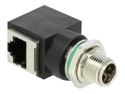 DELOCK Netzwerkadapter M12 8 Pin X-kodiert Stecker zu RJ45 Buchse - Detailansicht