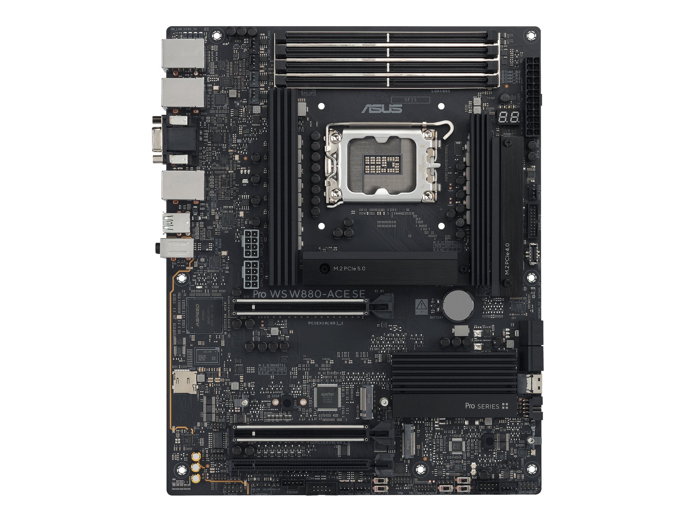 ASUS PRO WS W880-ACE SE LGA1851 WS MB 4xDDR5 Vorderansicht