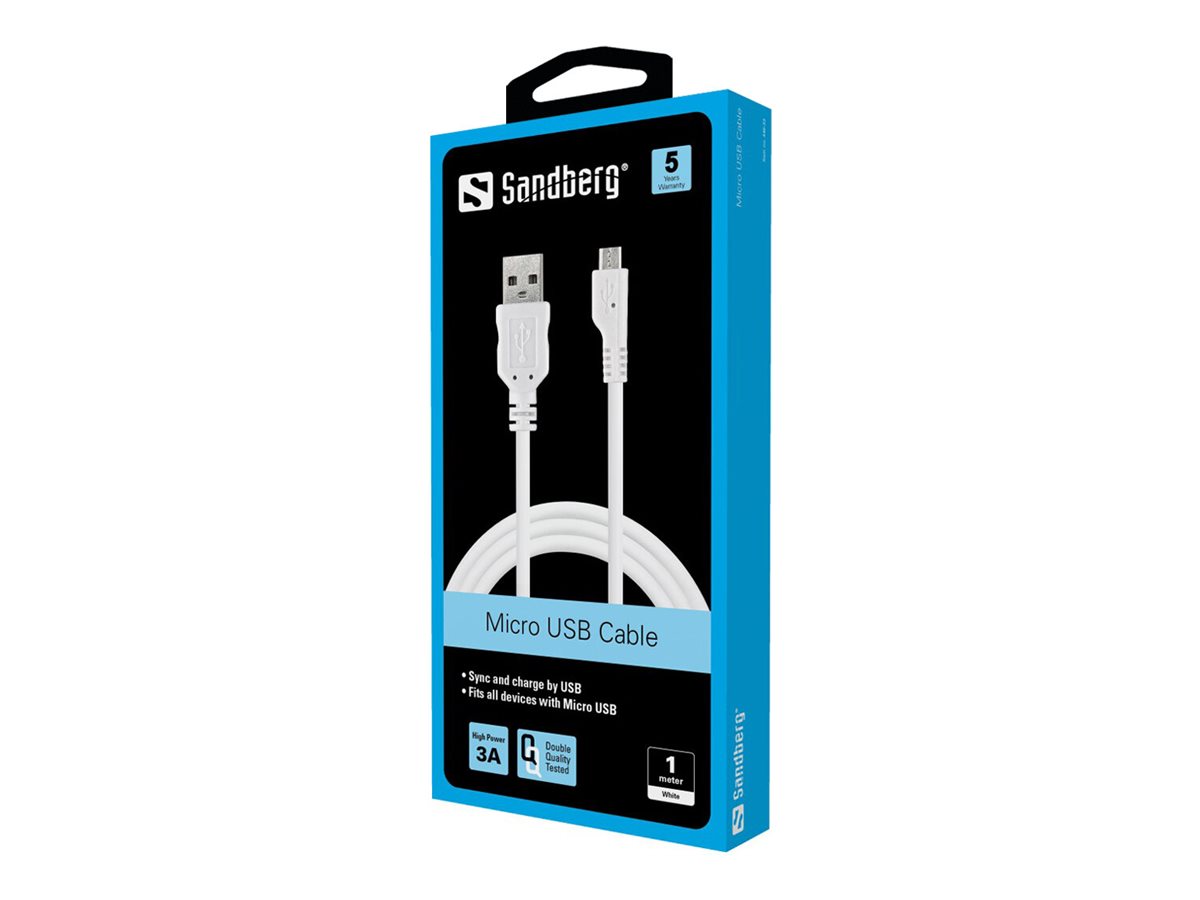 SANDBERG Micro USB Sync Ladekabel 1m - Detailansicht