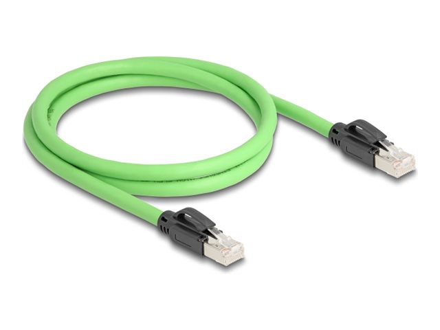 DELOCK RJ45 Netzwerkkabel Cat.6A Stecker zu Stecker 1m grün - Vorderansicht