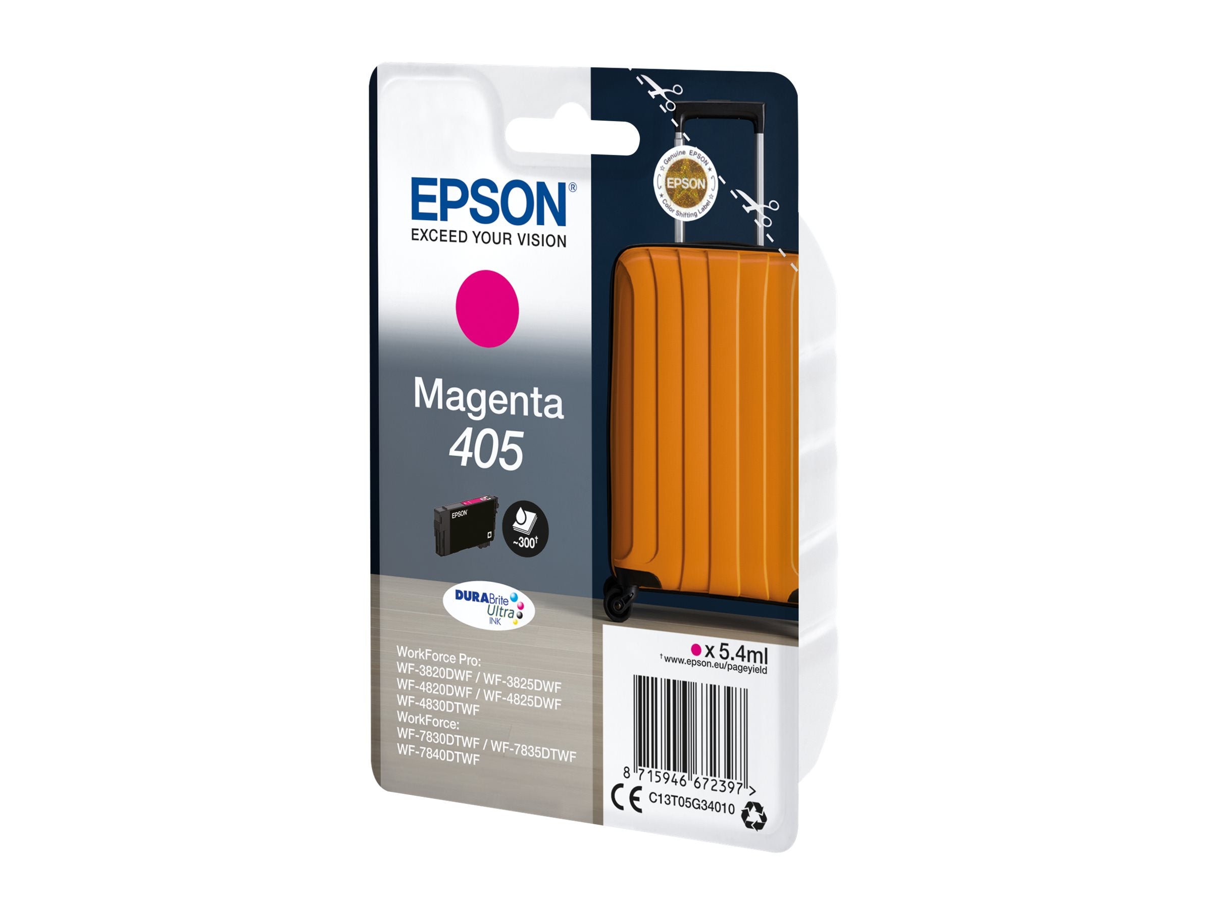 EPSON 2LB Singlepack Magenta 405 DURABrite Ultra Ink Vorderansicht