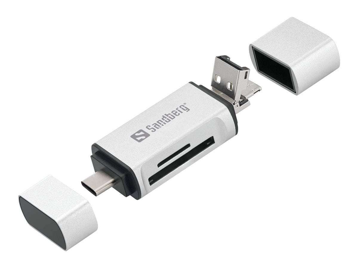 SANDBERG Card Reader USB-C+USB+MicroUSB Detailansicht