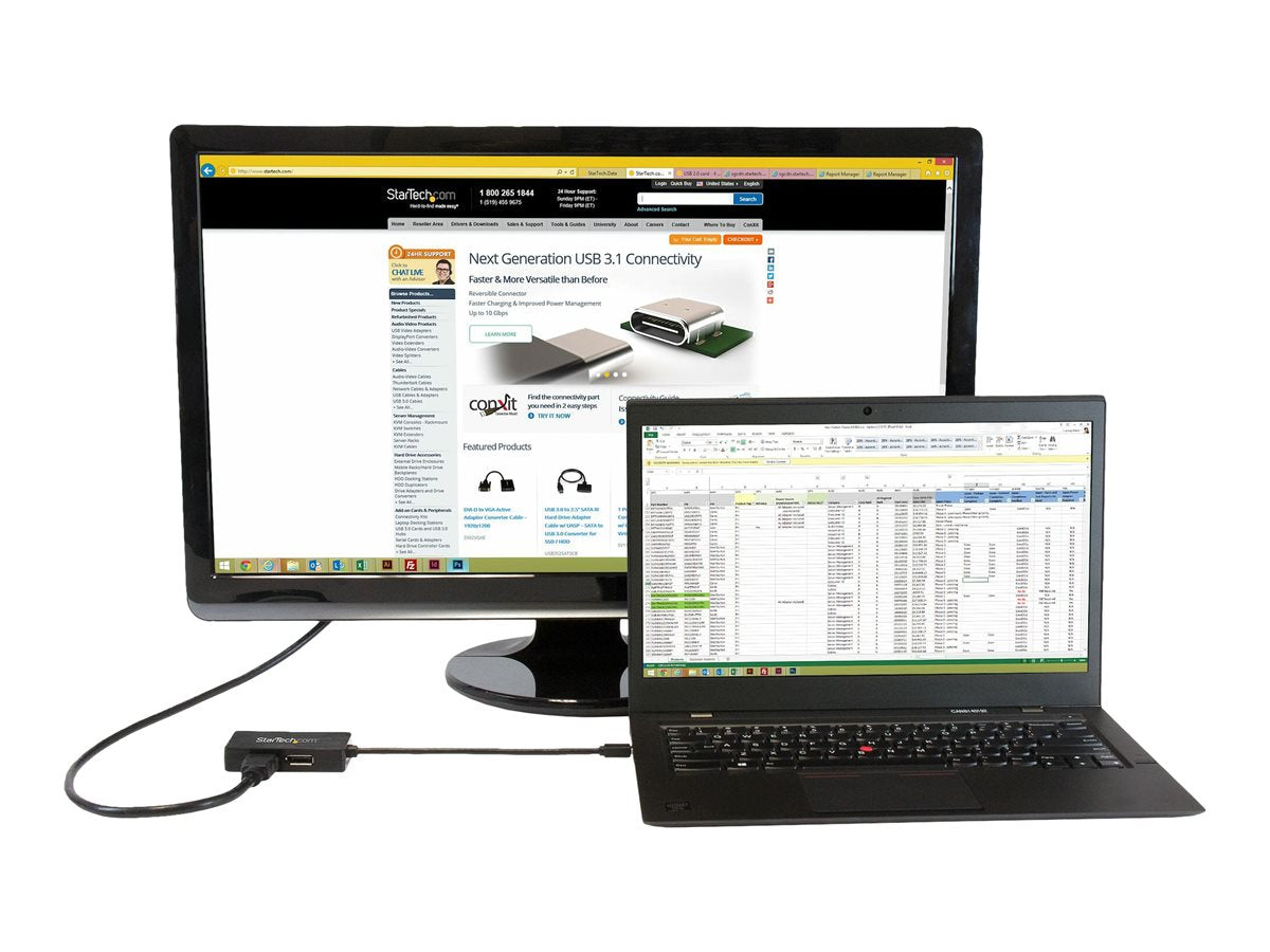 STARTECH.COM Mini DisplayPort auf DisplayPort / DVI / HDMI Adapter - Anschlussansicht