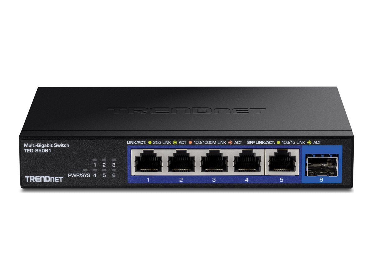 TRENDNET TEG-S5061 6-Port Switch 2.5G Unmanaged Switch Vorderansicht