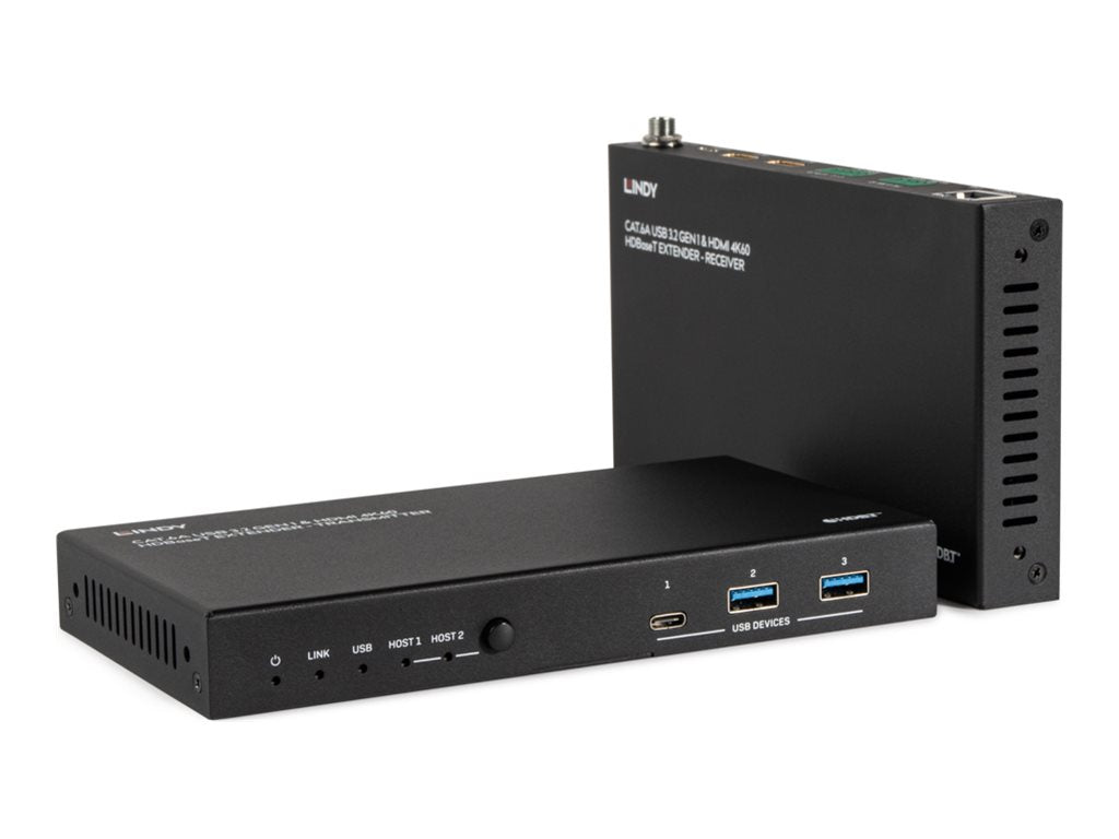 LINDY 100m Cat.6A USB 3.2 Gen 1 & HDMI HDBaseT Extender - Vorderansicht