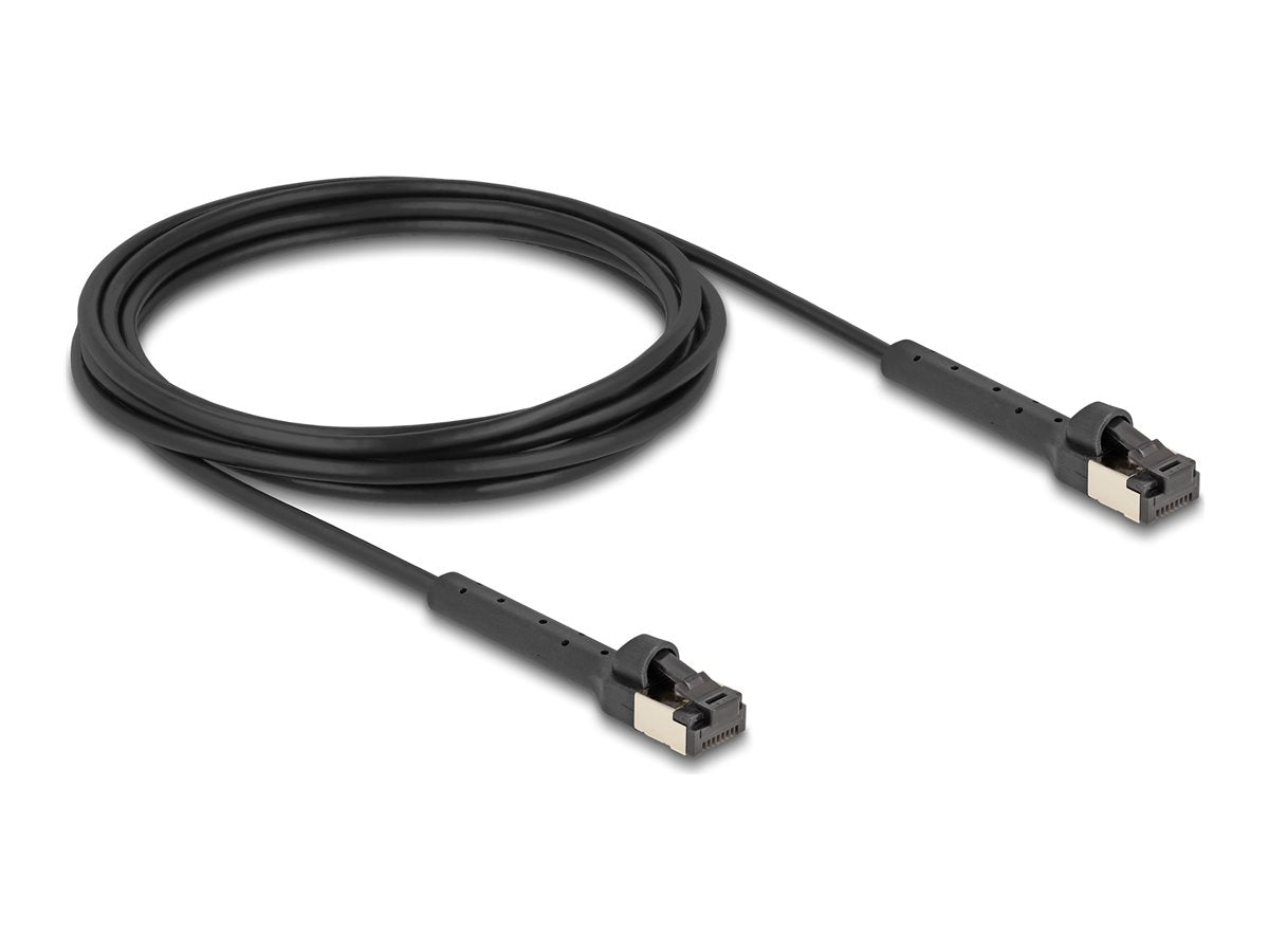 DELOCK RJ45 Slim Netzwerkkabel Cat.6A U/FTP schwarz 3m - Vorderansicht