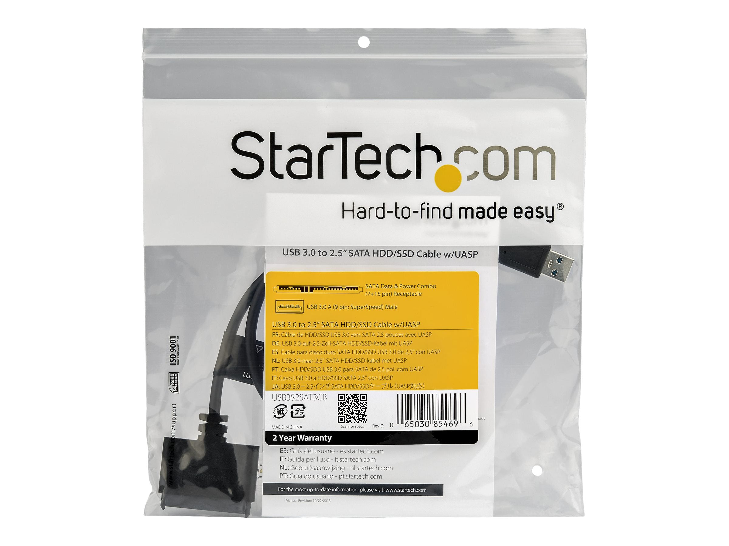 STARTECH.COM USB3.0 zu 2.5in SATA III Hard Drive Adapter Cable - Verpackung