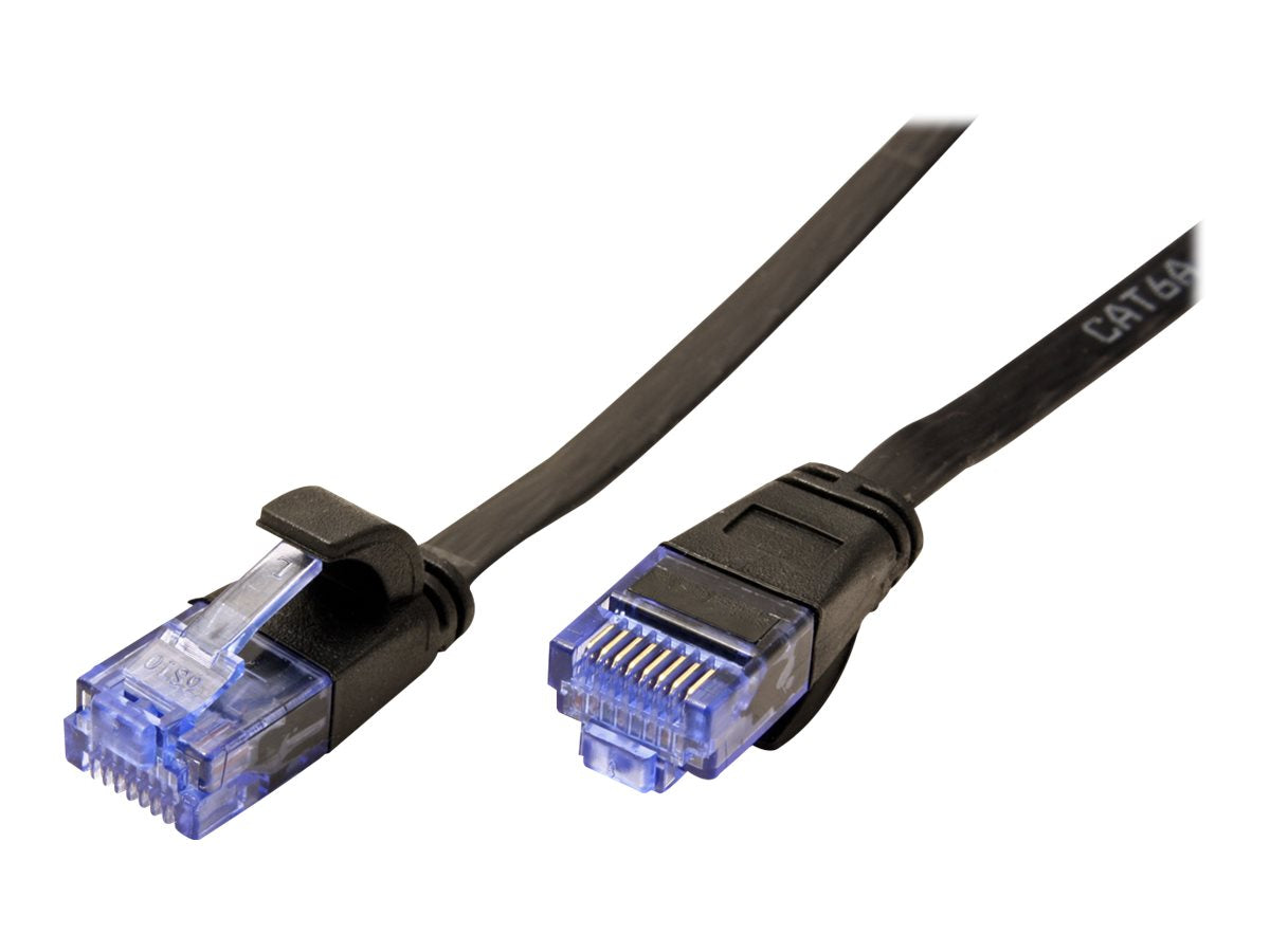 VALUE Patchkabel Kat.6A Class EA UTP schwarz 1m extra-flach Vorderansicht