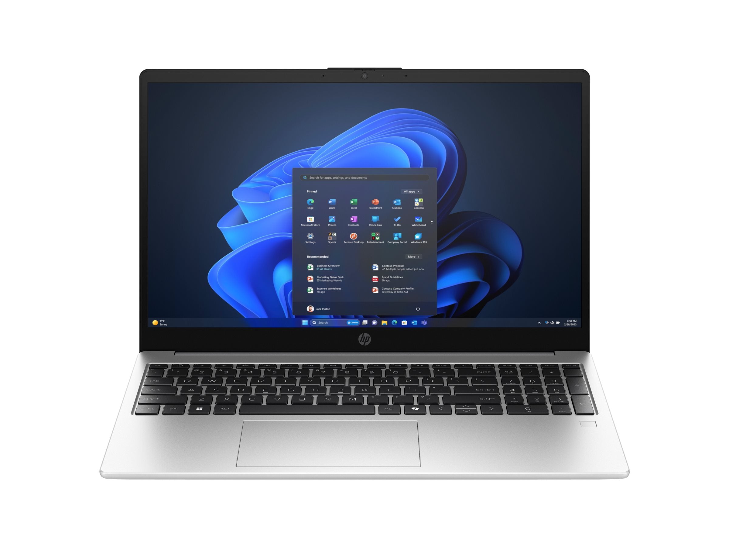HP 255 G10 Notebook mit geöffnetem Display