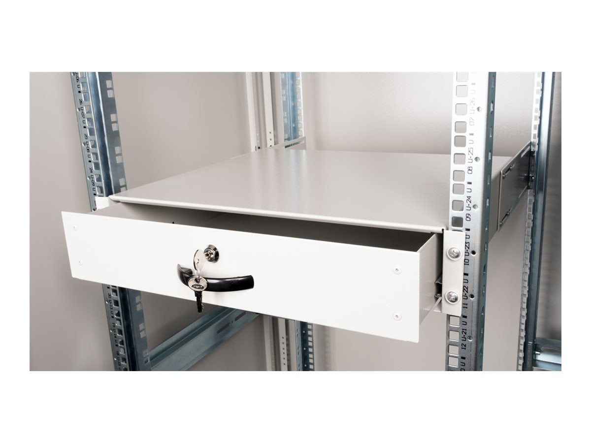 ROLINE Tastatureinschub 48,26cm 19Zoll 2 HE 400 T abschliessbar grau - Detailansicht