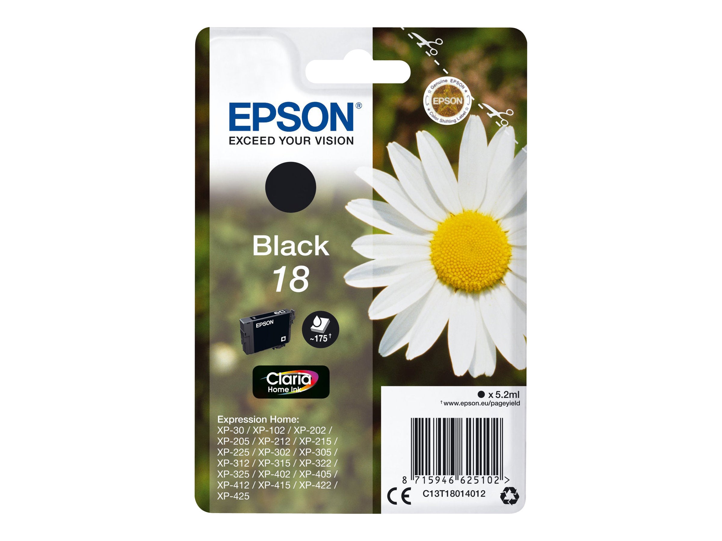EPSON 4LB 18 Tintenpatrone schwarz Vorderansicht
