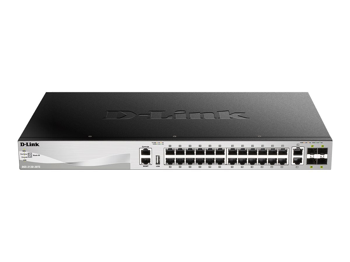 D-LINK DGS-3130-30TS/E Gigabit L3 stackable Managed Switch Rückansicht