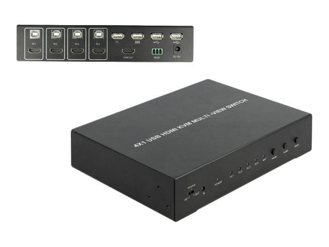 DELOCK KVM 4in1 Multiview Switch 4x HDMI mit USB 2.0 - Verpackung