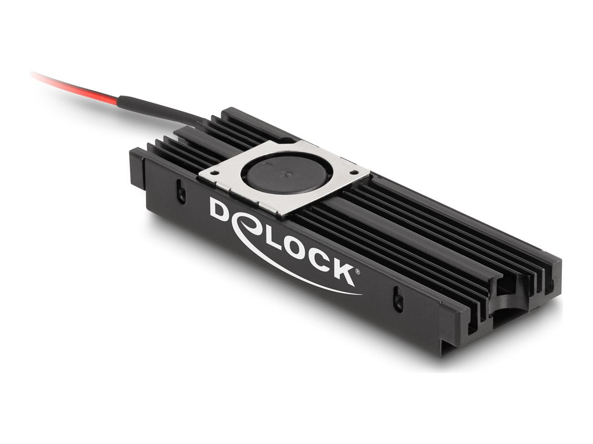 DELOCK Kühlkörper mit Lüfter für M.2 SSD 2280 schwarz - Vorderansicht