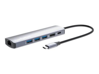 MANHATTAN USB-C PD 6-in-1 4K Dockingstation Rückansicht