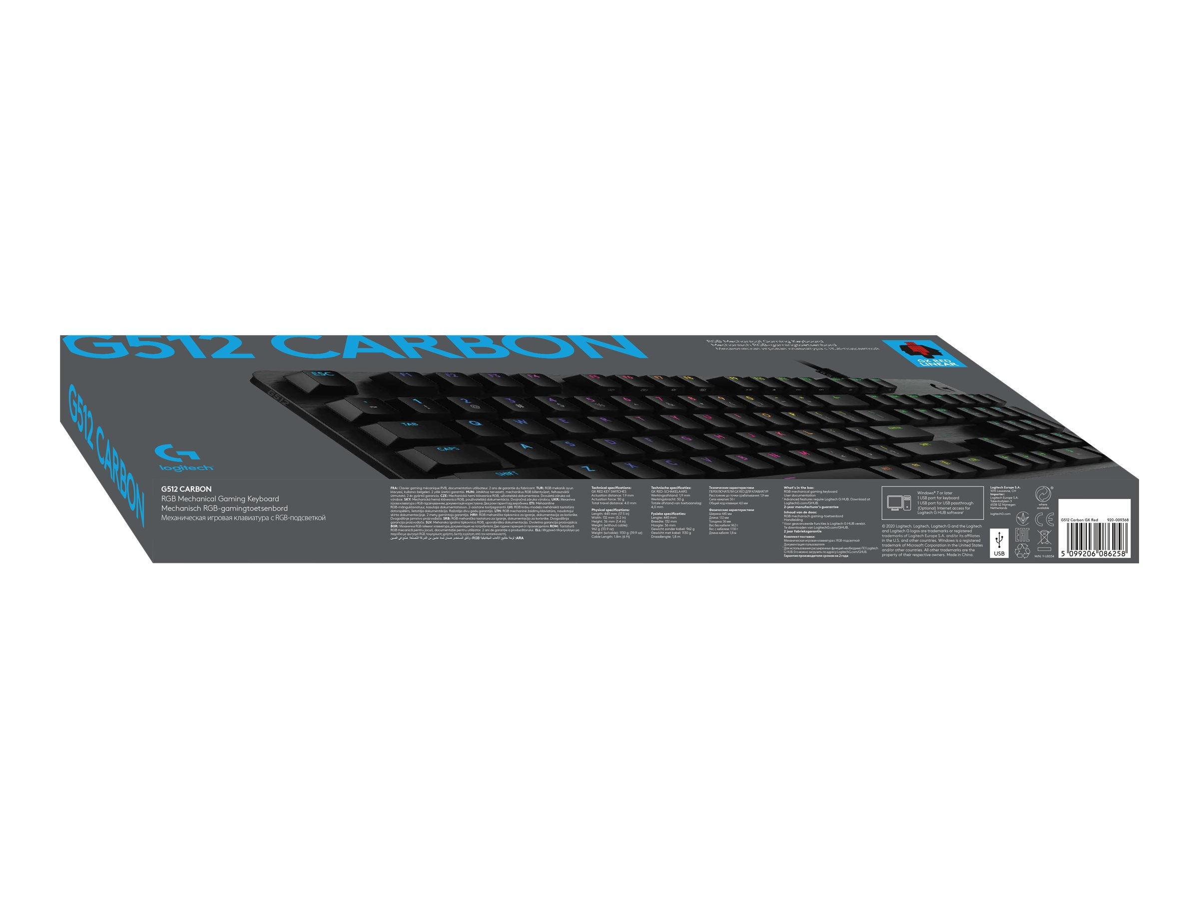 LOGITECH G512 Carbon GX Red CARBON (US) RGB-Beleuchtung