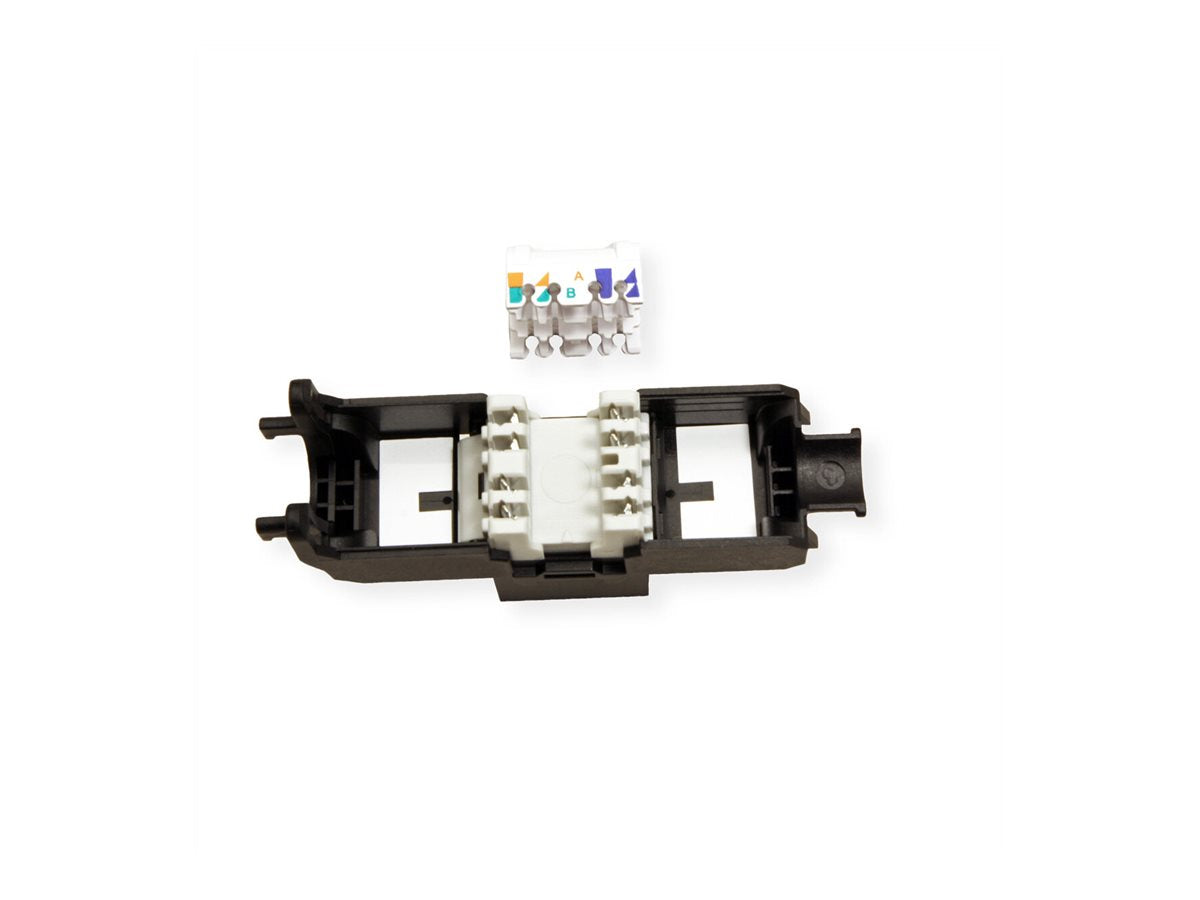 ROLINE Kat.6A Class EA Keystone RJ-45 ungeschirmt werkzeuglos schwarz Verpackung