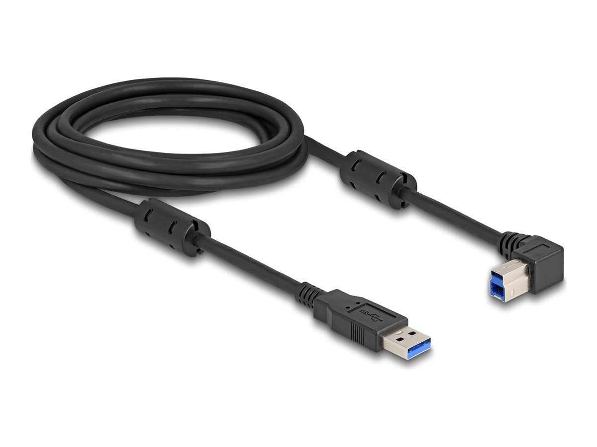 DELOCK USB 5 Gbps Kabel Typ-A Stecker zu Typ-B Stecker 90 rechts gewinkelt 3m - Vorderansicht