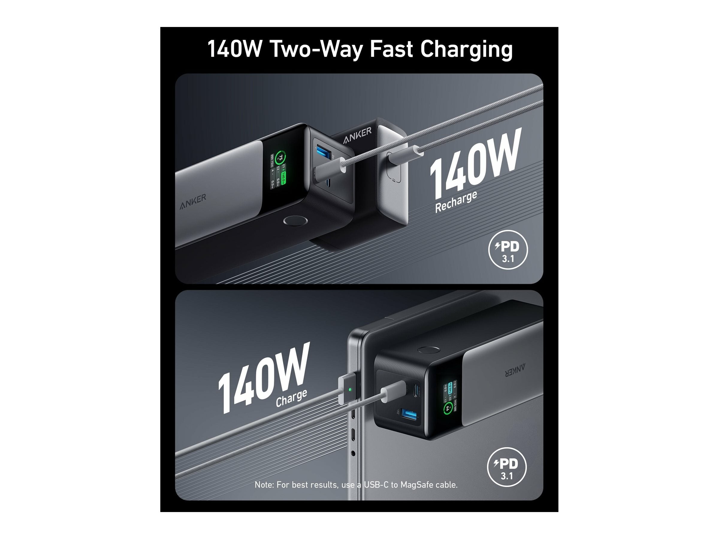 ANKER 737 PowerBank GaNPrime Vorderansicht