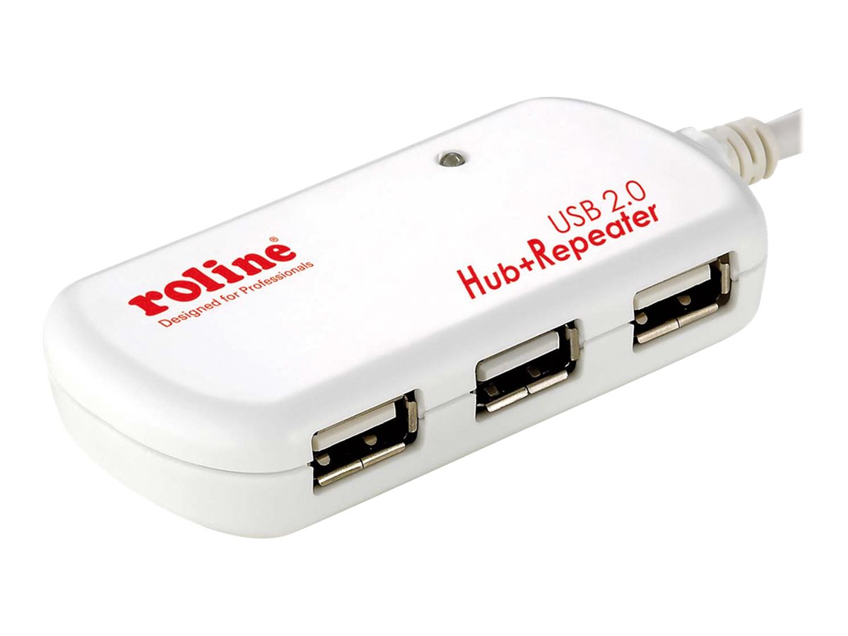 ROLINE USB 2.0 4-Port Hub mit Repeater Vorderansicht