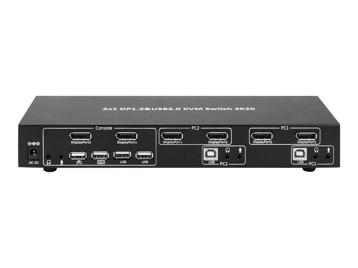 TECHLY KVM Switch Display Port 1.2 2-Port Dual-View Detailansicht