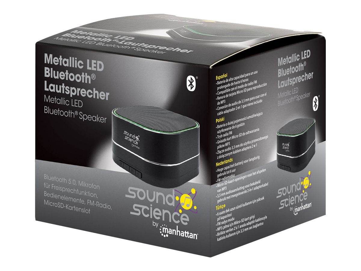 MANHATTAN Sound Science Metallic LED Bluetooth-Lautsprecher Detailansicht