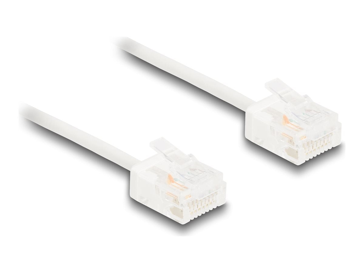 DELOCK RJ45 Netzwerkkabel Cat.6 UTP Ultra Slim 5m weiss mit kurzen Steckern