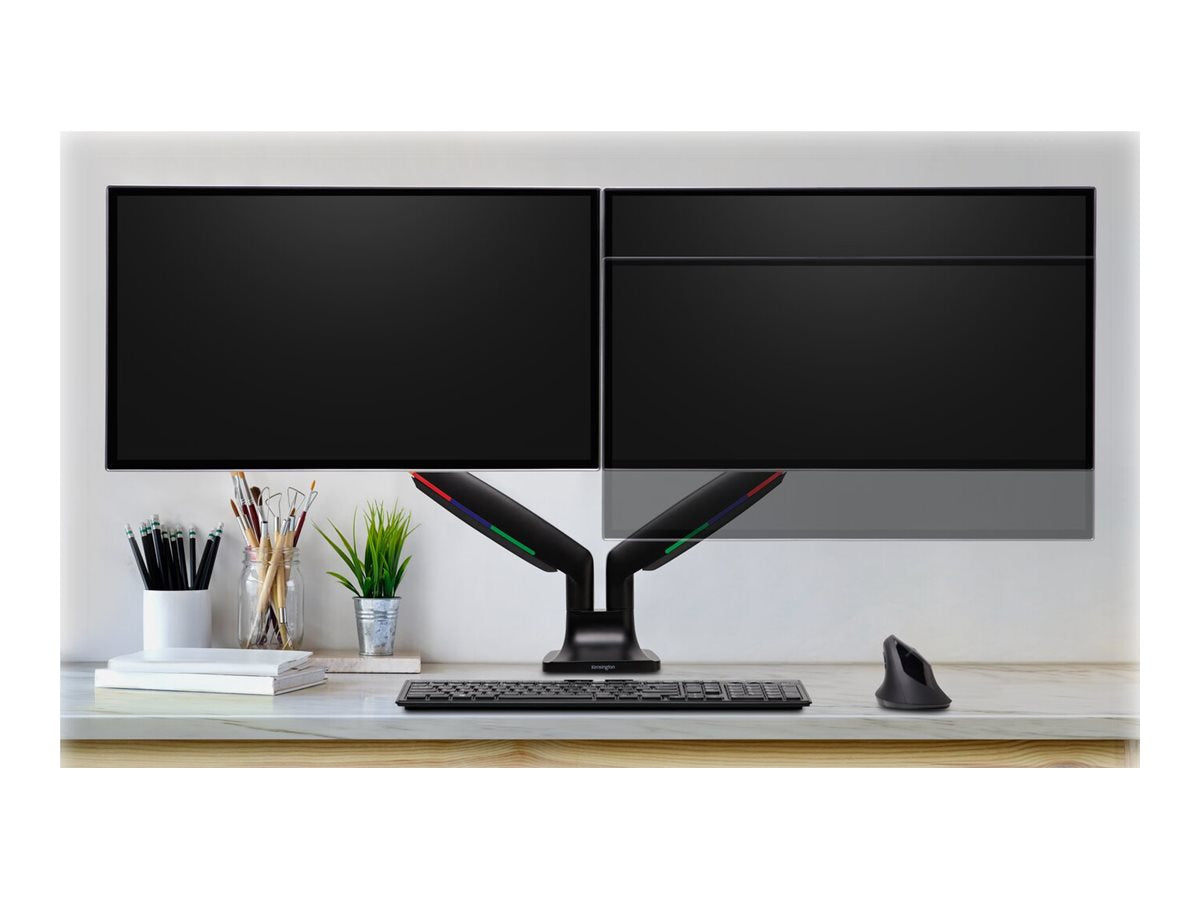 KENSINGTON One-Touch Dual Monitorarm - schwarz Vorderansicht