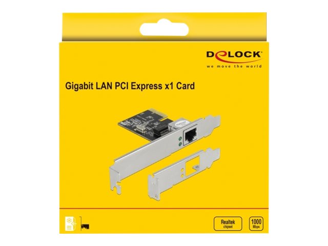DELOCK PCI Express x1 Karte 1xRJ45 Gigabit LAN RTL8111 Verpackung