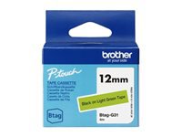 BROTHER 12MM BTAGG31 Tape Black on Light Green