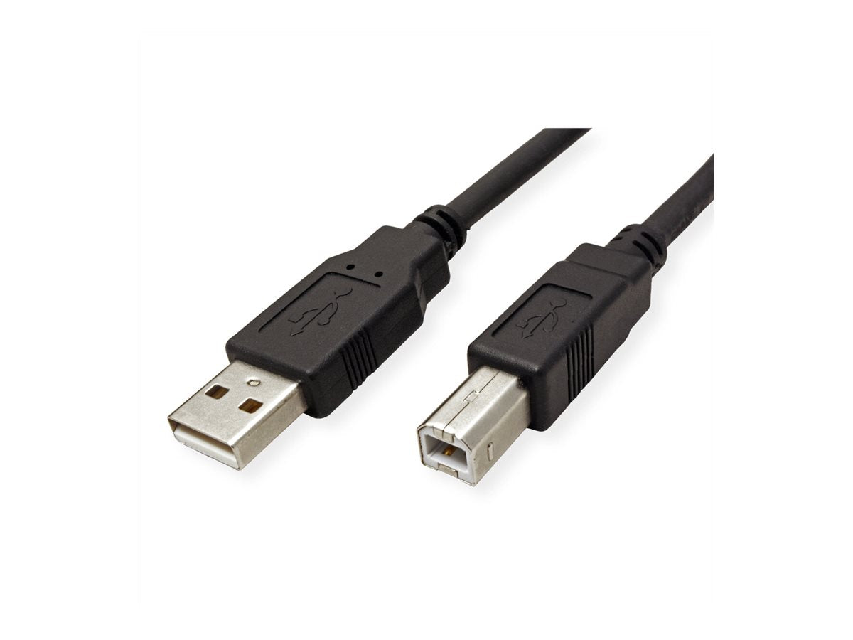 ROLINE GREEN USB 2.0 Kabel Typ A-B schwarz 0,8m Verpackung